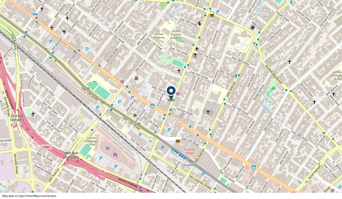Map showing the location of Fruitvale Shoe Repair